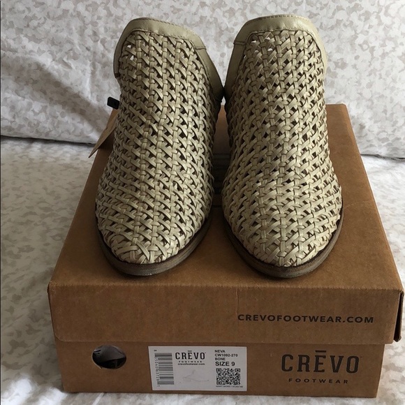 NIB Anthropologie Crevo Neva Woven Mules Bone 9 - Picture 3 of 7